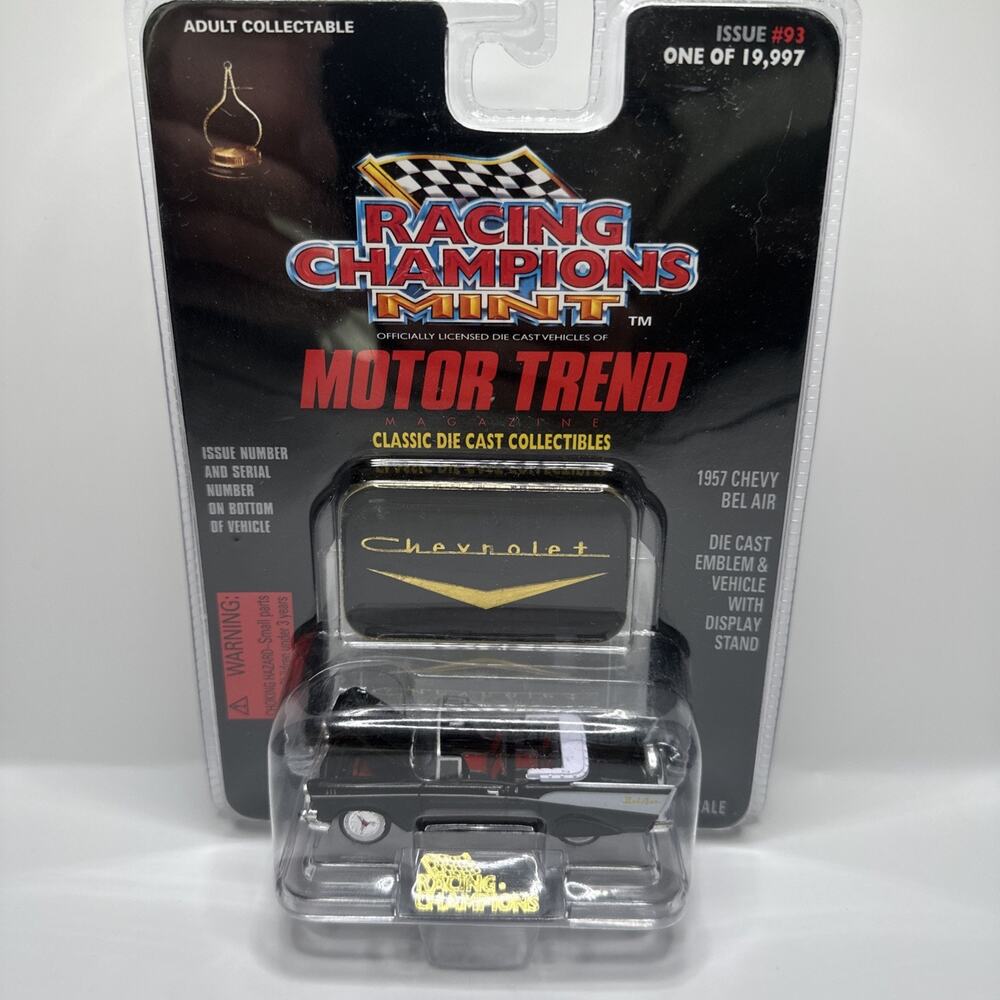 Racing Champions Mint Motor Trends Magazine 1957 Chevy Bel Air Diecast Black NEW